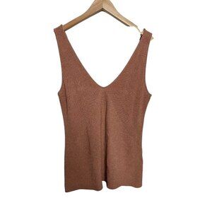 Rachel Roy Rust Knit Tank Top XXL – Shimmery Scoop Neck Sweater Vest